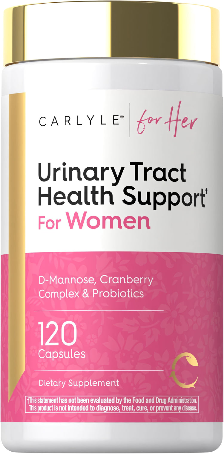 Urinary Tract Health Support For Women with D-Mannose, Cranberry Complex & Probiotics, 120 Capsules.