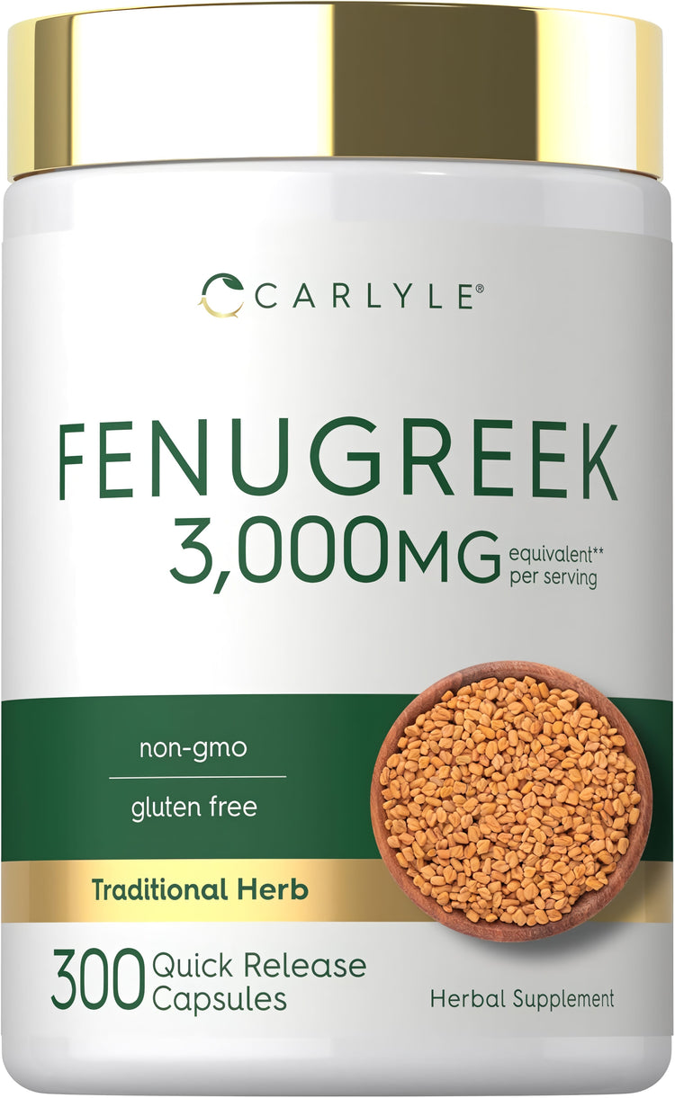 The product is Fenugreek 3,000MG per serving, 300 Quick Release Capsules, non-gmo, gluten free, traditional herb.