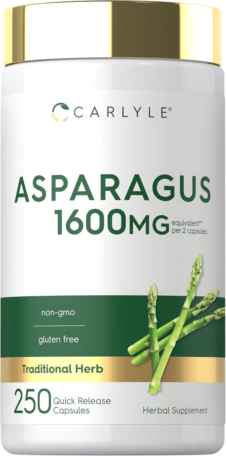 Carlyle Asparagus 1600MG per 2 capsules; 250 Quick Release Capsules, Herbal Supplement.