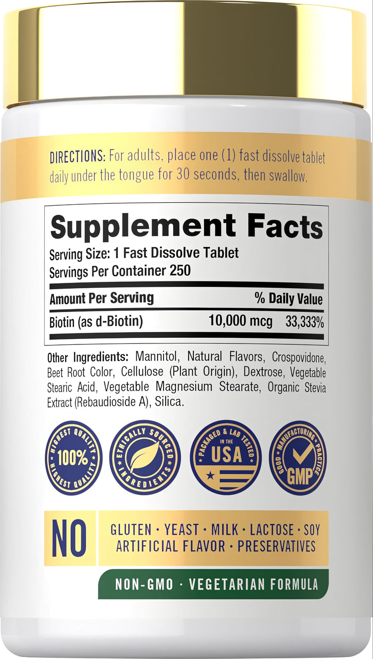 Biotina 10000 mcg | 250 Comprimidos