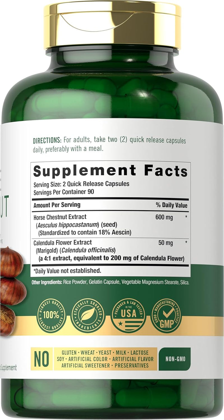 Horse Chestnut 600mg per serving | 180 Capsules