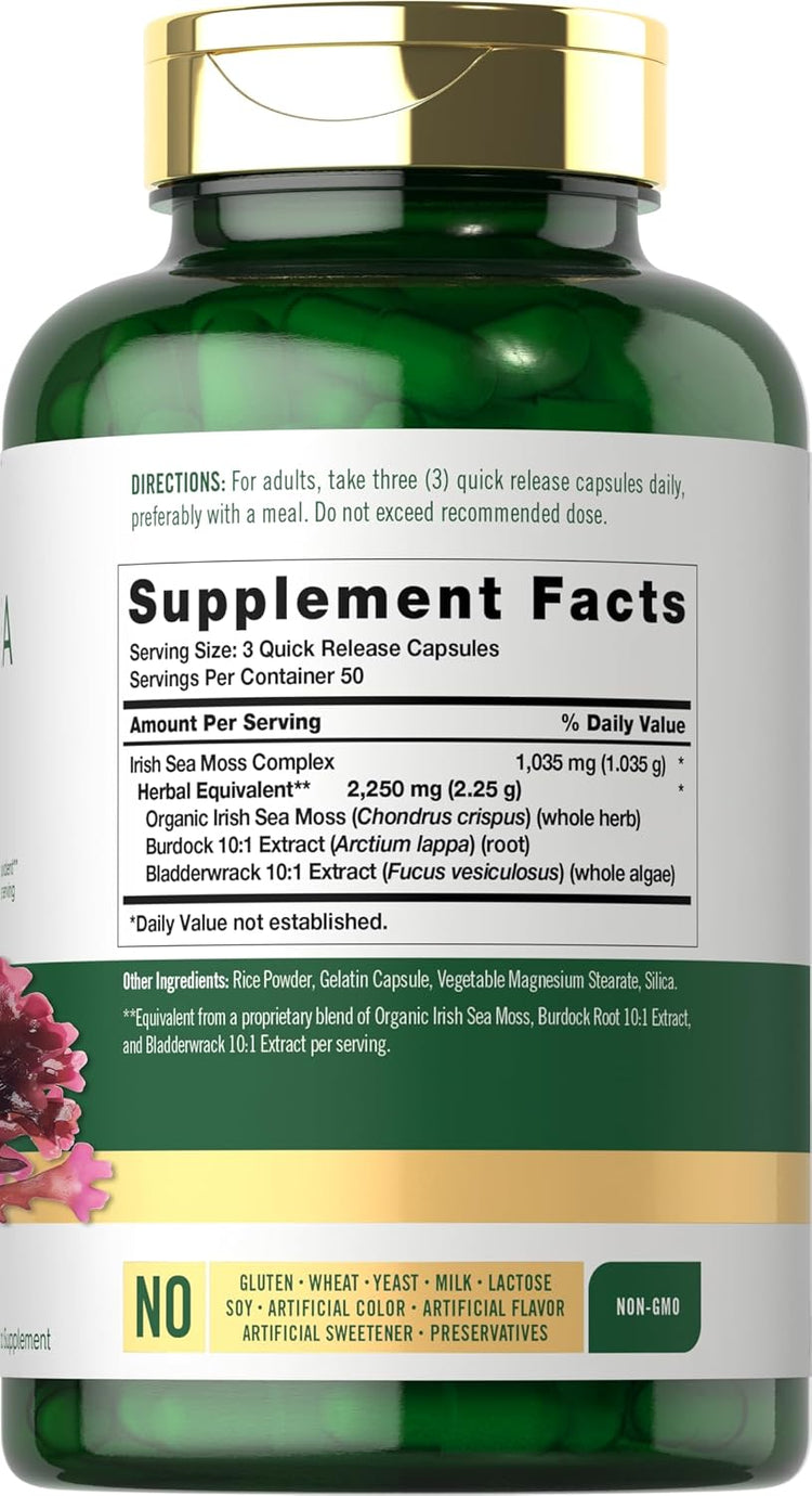 Irish Sea Moss 2250mg per serving | 150 Capsules