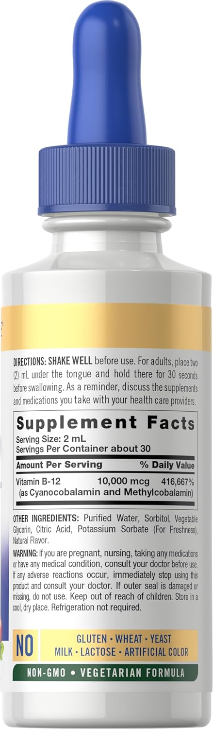 Vitamin B-12 10000mcg per serving | 2oz Liquid