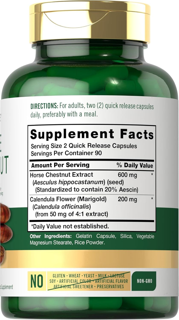 Horse Chestnut 600mg per serving | 180 Capsules