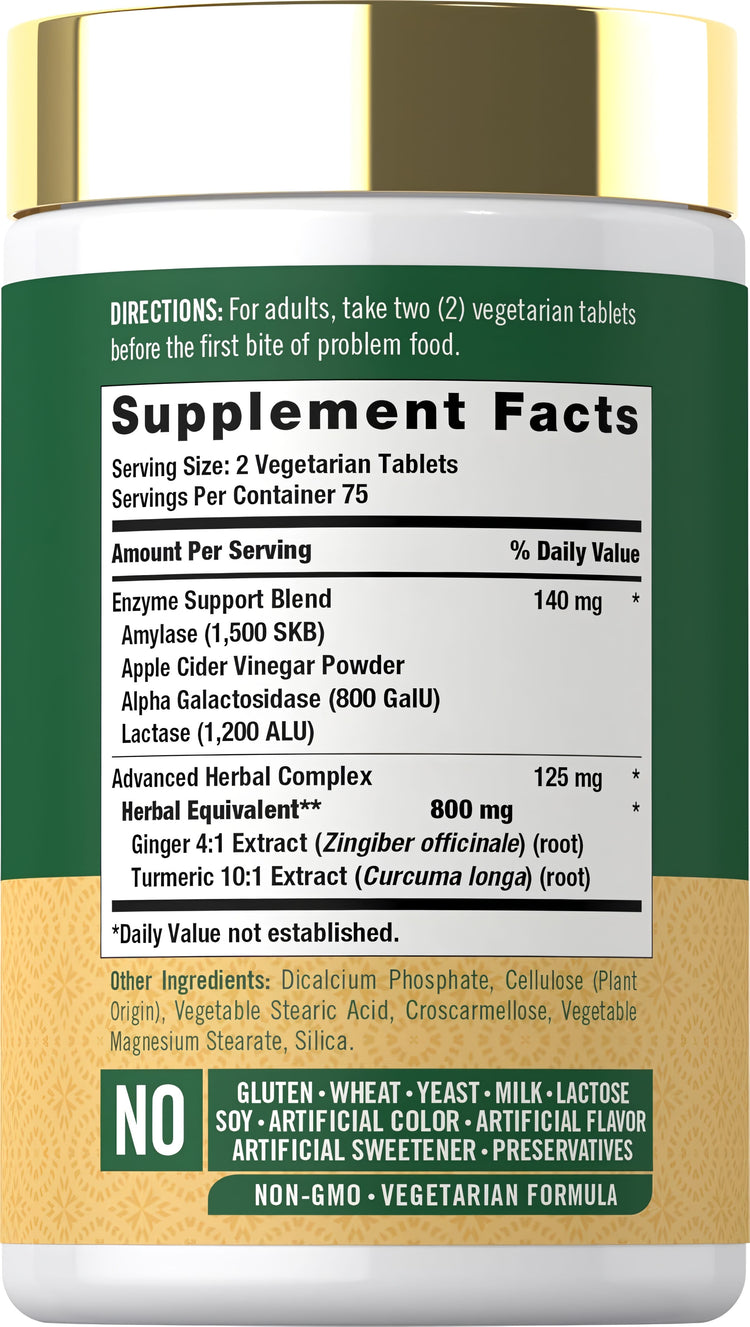 Supplement Facts panel for Carlyle Opti-Bean, 150 tablets.