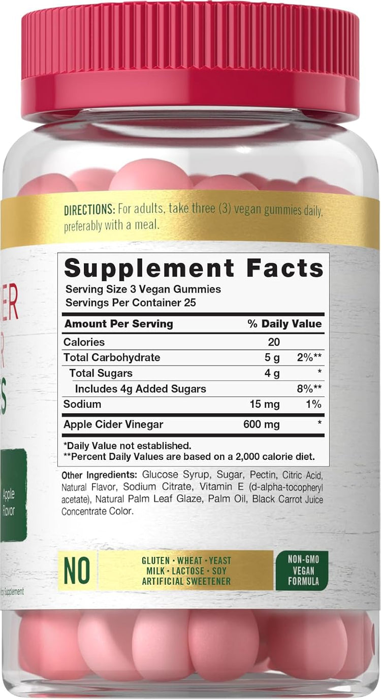 Apple Cider Vinegar 600mg per serving | 75 Gummies