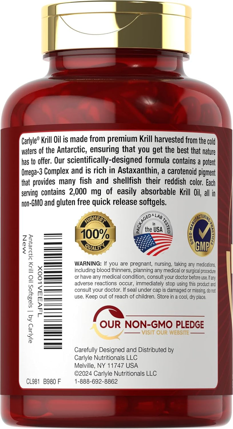Olio di Krill Antartico 2000mg per porzione | 120 Softgel