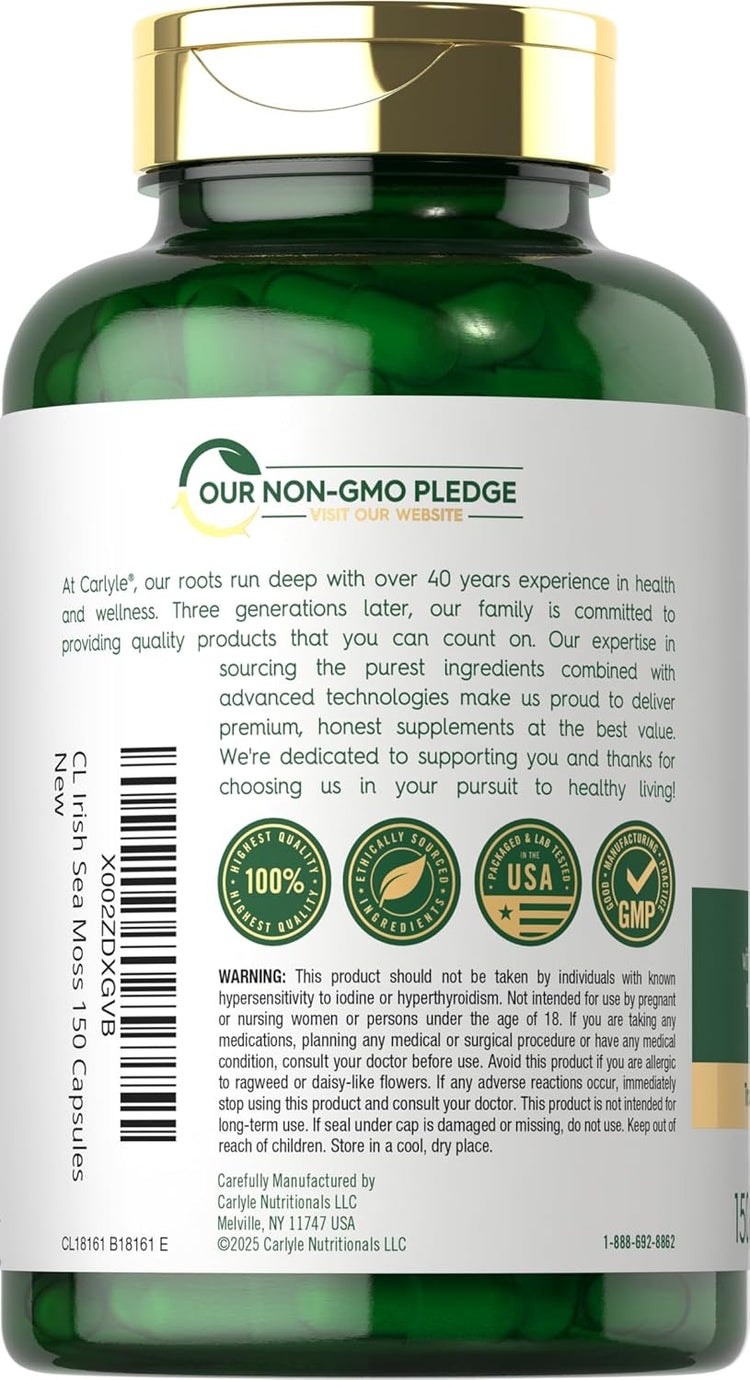 Irish Sea Moss 2250mg per serving | 150 Capsules