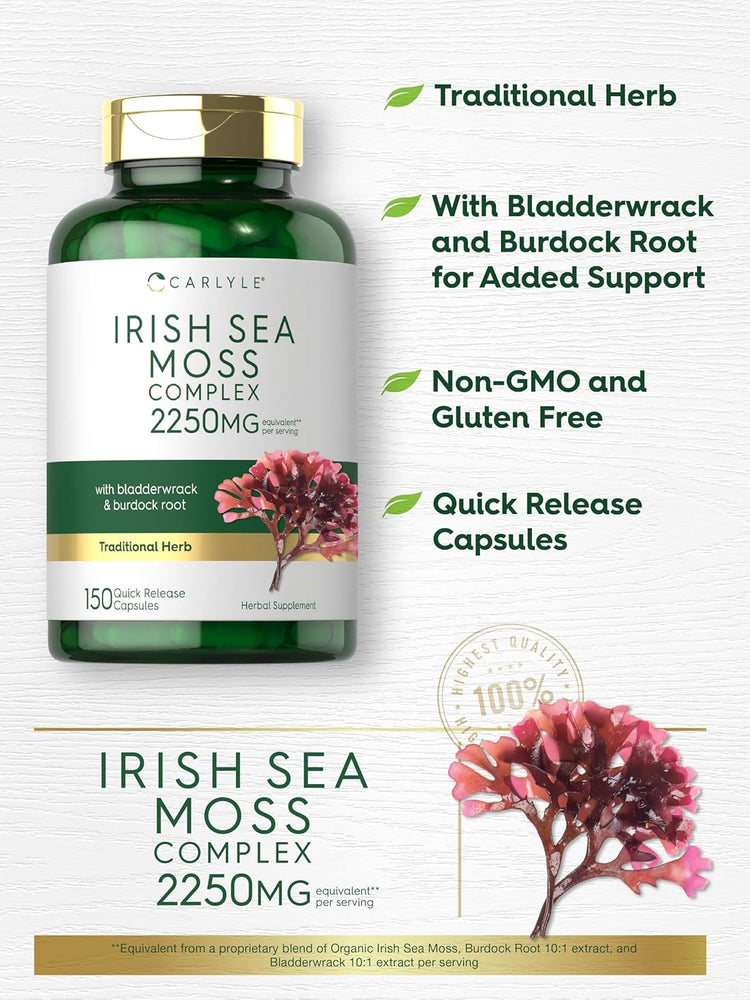 Irish Sea Moss 2250mg per serving | 150 Capsules