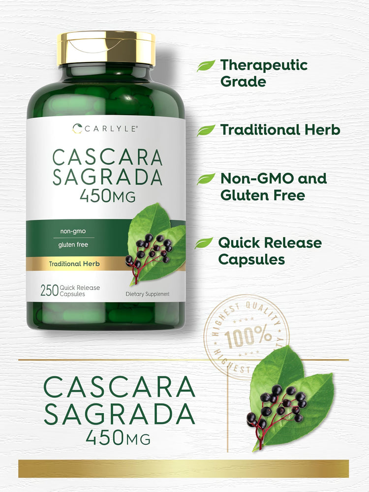 Product highlights graphic stating Therapeutic Grade, Traditional Herb, Non-GMO, Gluten Free, Quick Release Capsules.