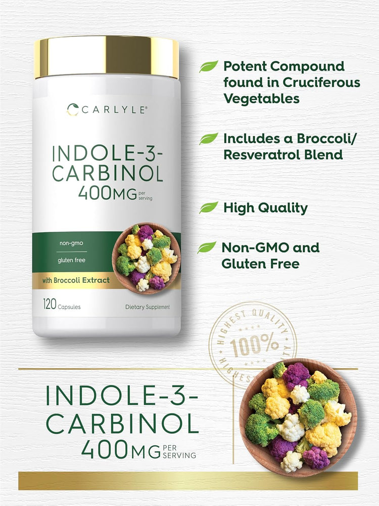 Indol-3-Carbinol 400 mg por porción | 120 Cápsulas