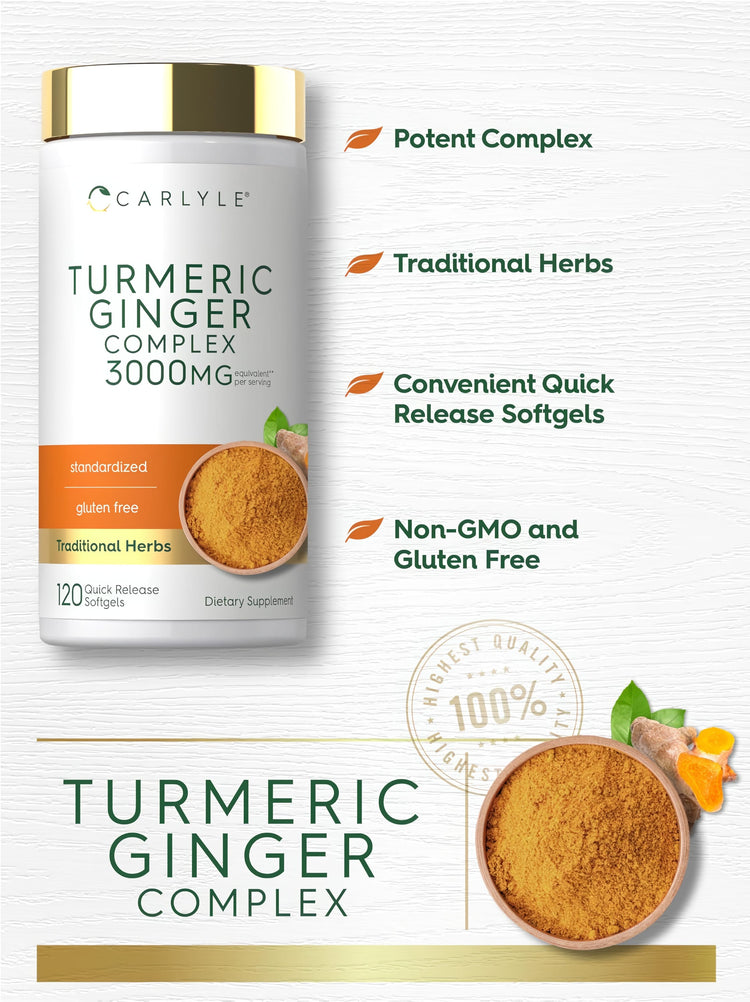 Product highlights graphic stating Potent Complex, Traditional Herbs, Convenient Quick Release Softgels, Non-GMO, Gluten Free.