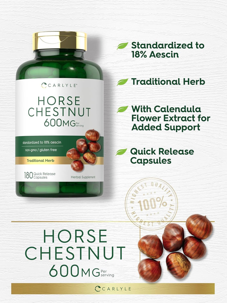 Horse Chestnut 600mg per serving | 180 Capsules
