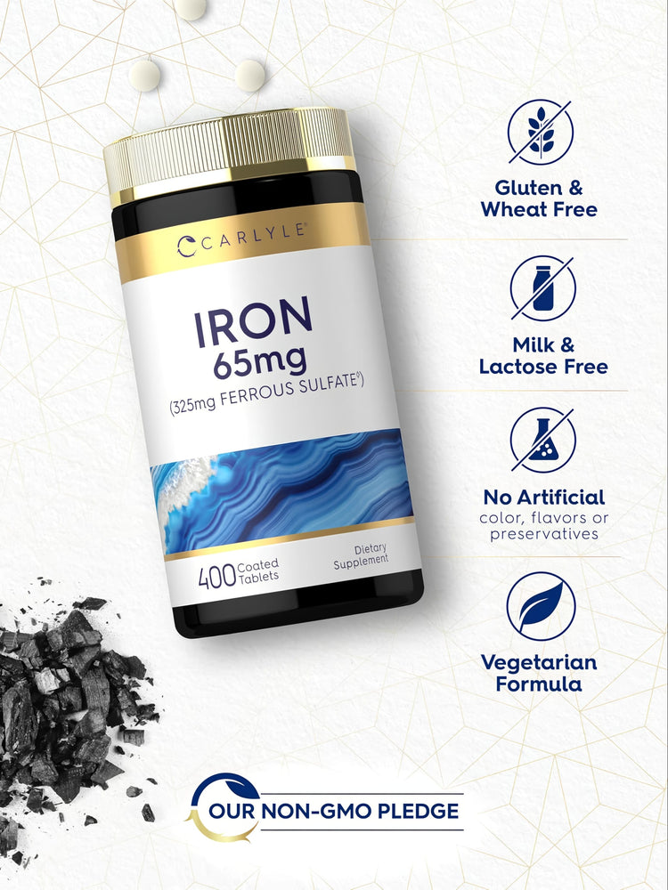 Sulfato Ferroso de Hierro 65 mg | 400 Tabletas