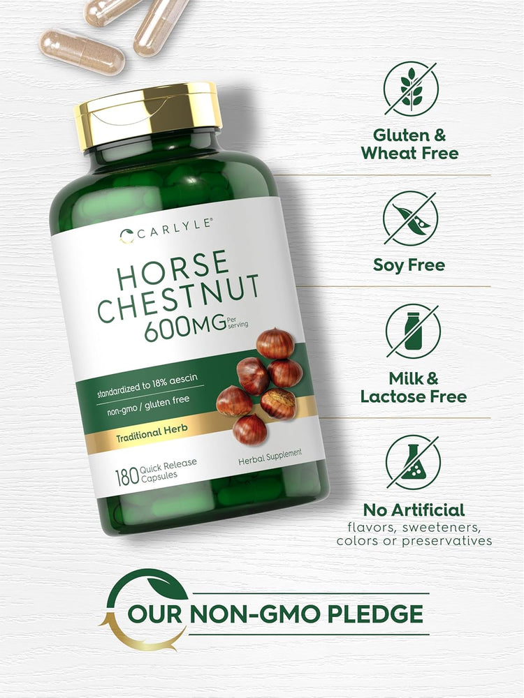 Horse Chestnut 600mg per serving | 180 Capsules