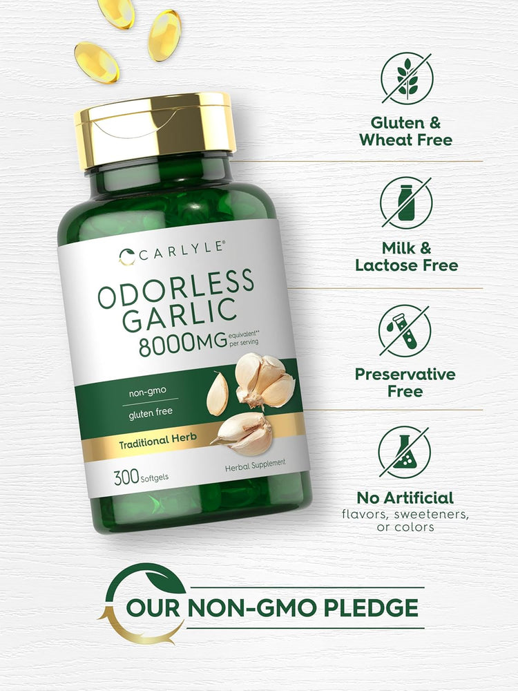 Alho Sem Odor | 300 Cápsulas de Gel