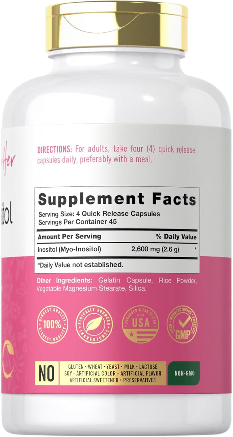 Mio-Inositol 2600mg por porción | 180 Cápsulas
