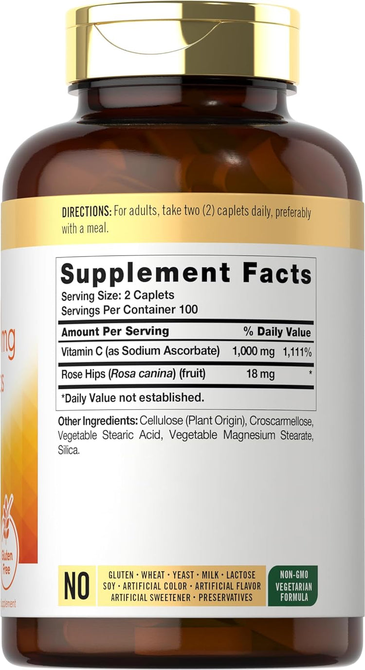 Vitamin C 500mg per serving with Rose Hips | 200 Tablets