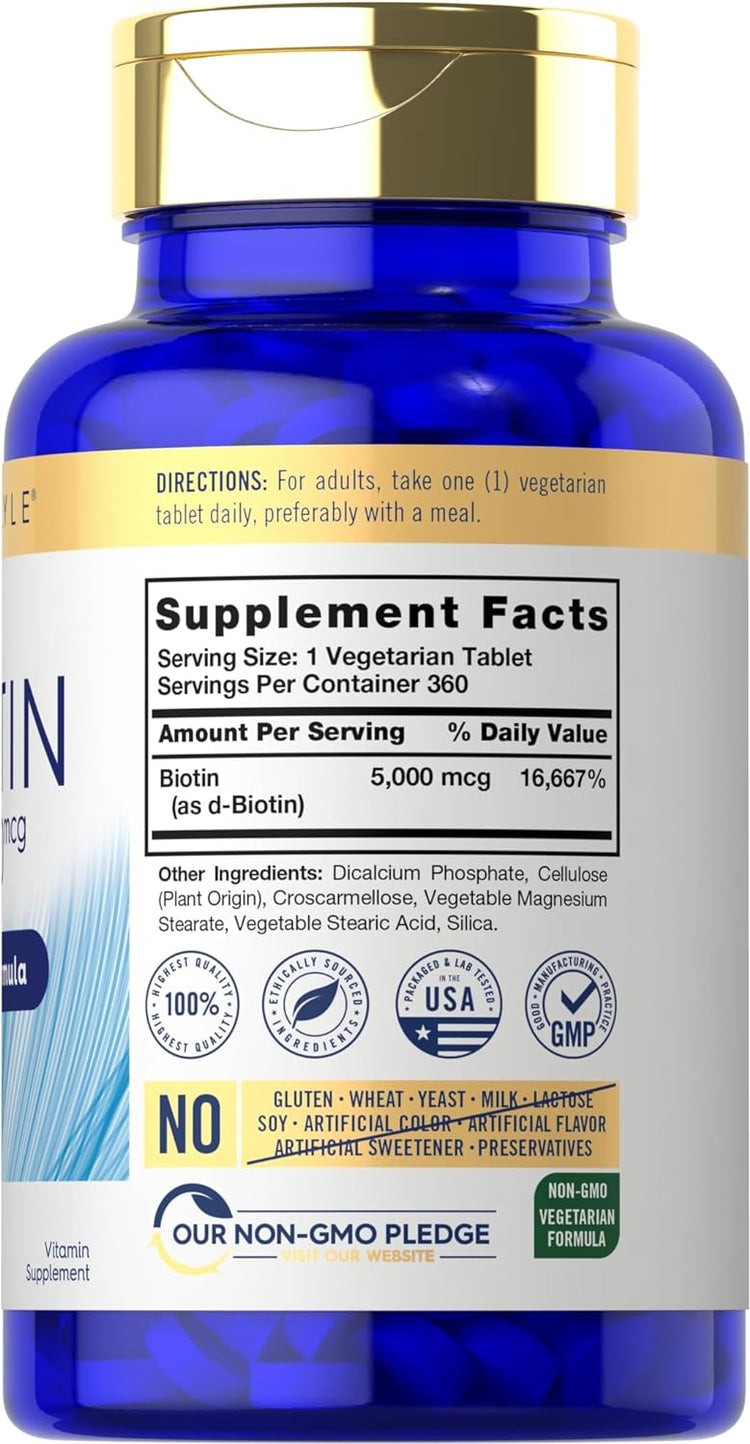Biotin 5000mcg | 360 Tablets
