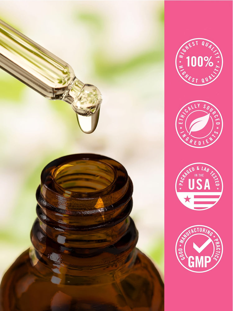 Infographic showing 100% highest quality, ethically sourced ingredients, packaged and lab tested in the USA with GMP standards.