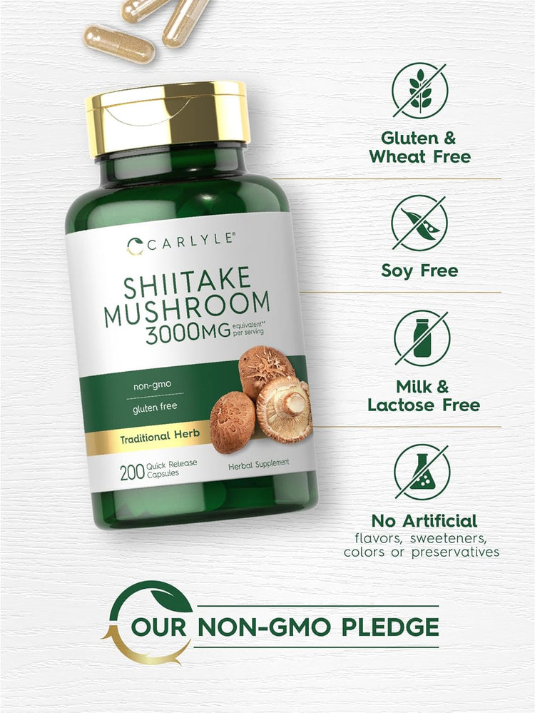 Shiitake Mushroom 3000mg per serving | 200 Capsules