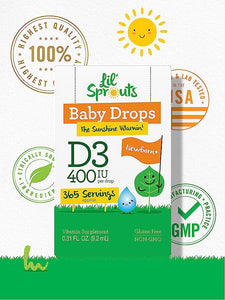 Vitamin D-3 for Babies 400IU | 0.31oz Liquid