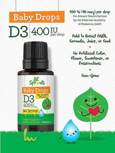 Vitamin D-3 for Babies 400IU | 0.31oz Liquid