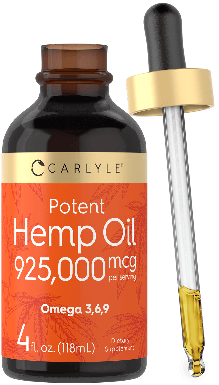 Hemp Oil 925,000 mcg per serving, Omega 3,6,9, 4 fl. oz. (118 mL) bottle with dropper