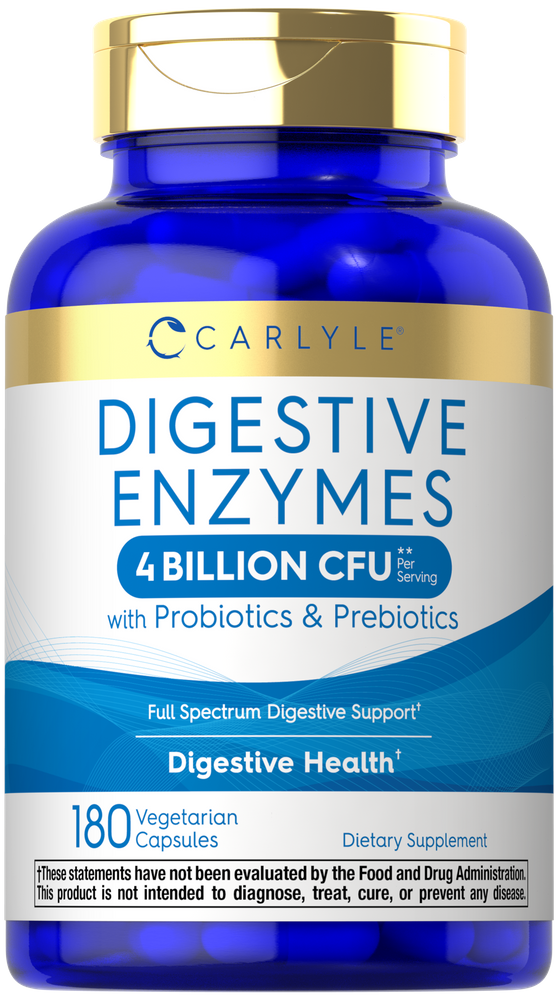 Enzimas Digestivas con Probióticos y Prebióticos | 180 Cápsulas