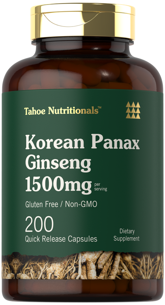 Extrato de Ginseng Panax Coreano 1500mg por porção | 200 Cápsulas