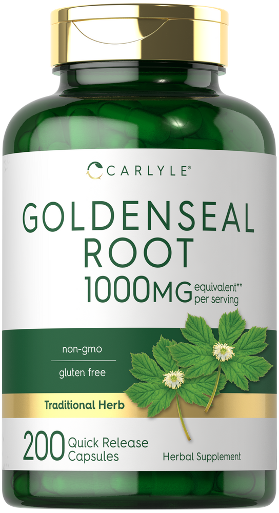 Raiz de Goldenseal 1000mg por porção | 200 Cápsulas