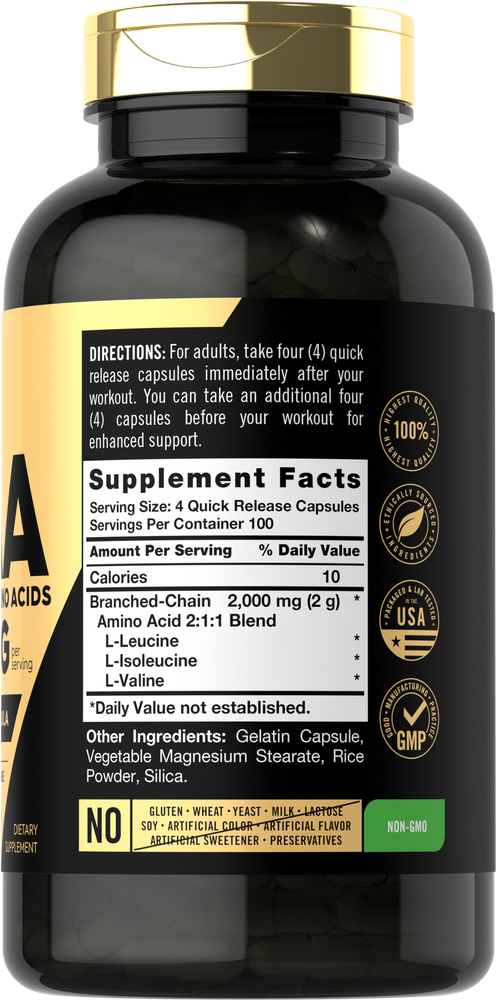 BCAA 2000mg par portion | 400 Capsules