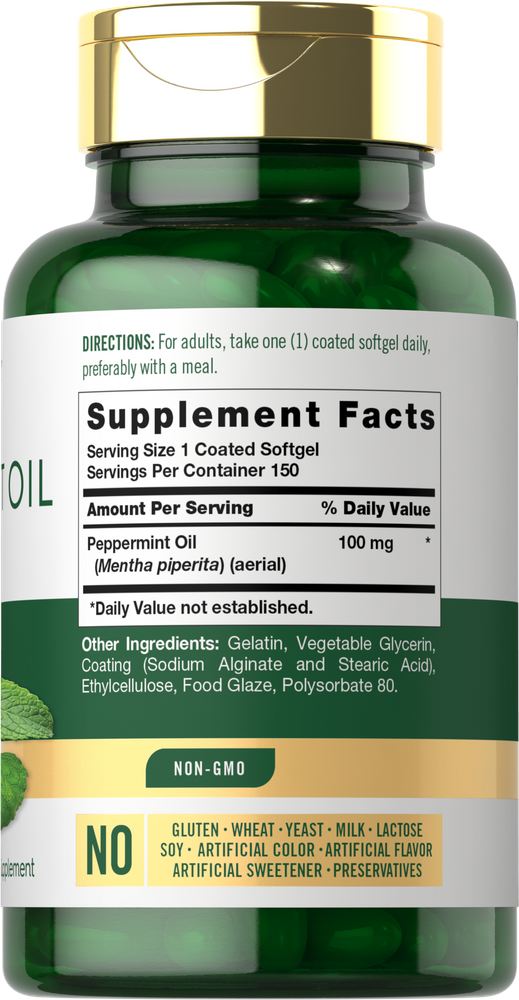 Peppermint Oil 100mg | 150 Softgels
