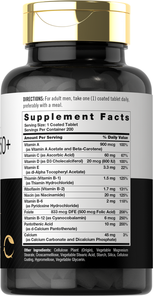 Multivitamin pour Hommes 50+ | 200 Tablettes