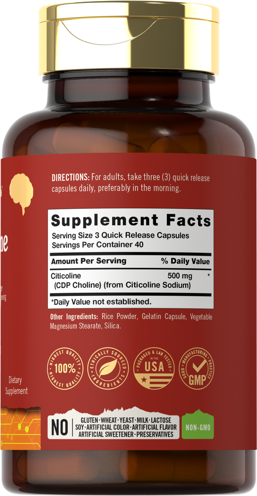 Citicolina 500mg por porción | 120 Cápsulas