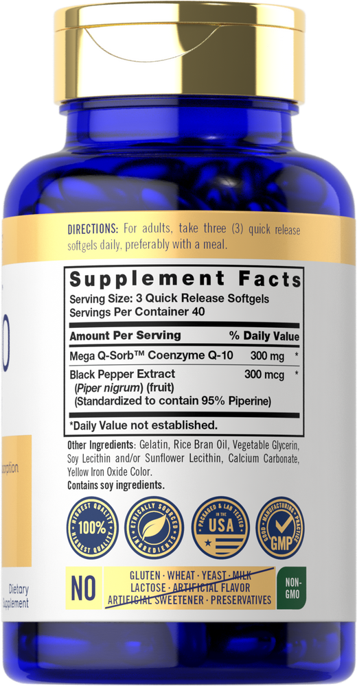 CoQ10 300mg per serving | 120 Softgels