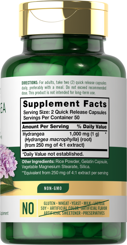 Hydrangea Root 1000mg per serving | 100 Capsules