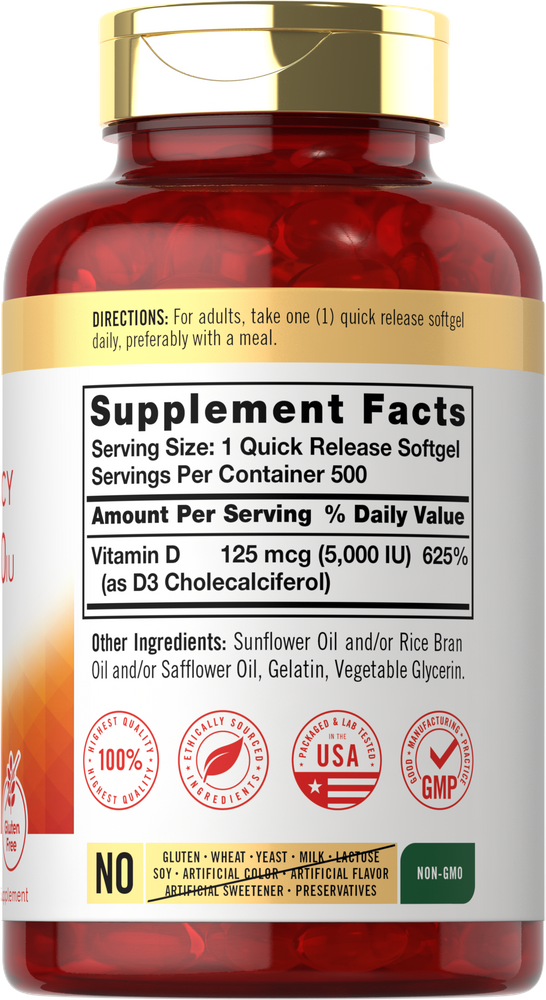 Vitamine D-3 5000IU | 500 Capsules