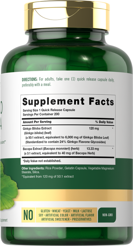 Ginkgo Biloba | 200 Cápsulas