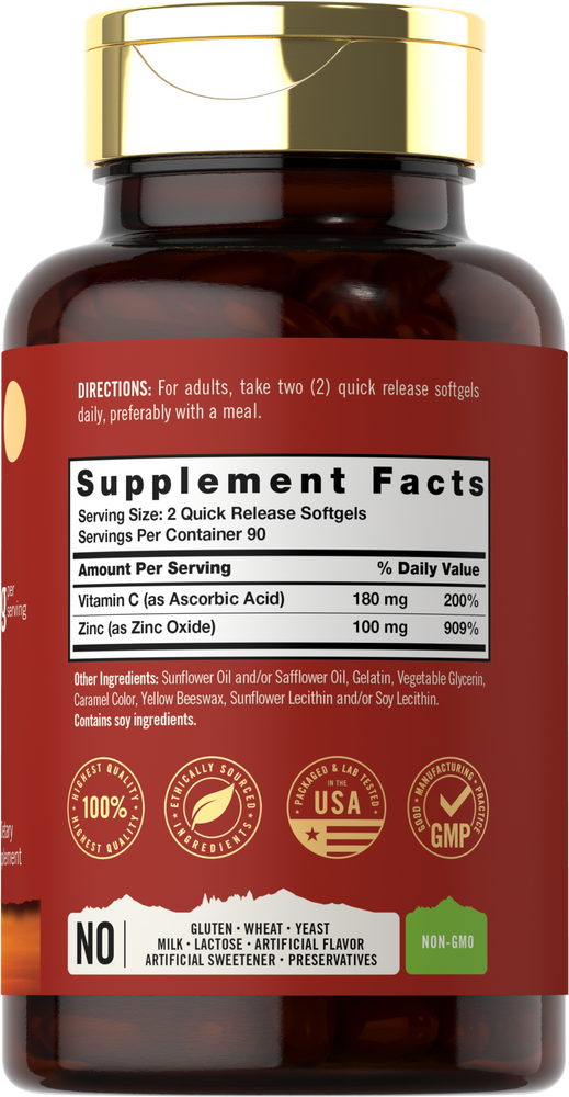 Zinc with Vitamin C | 180 Softgels