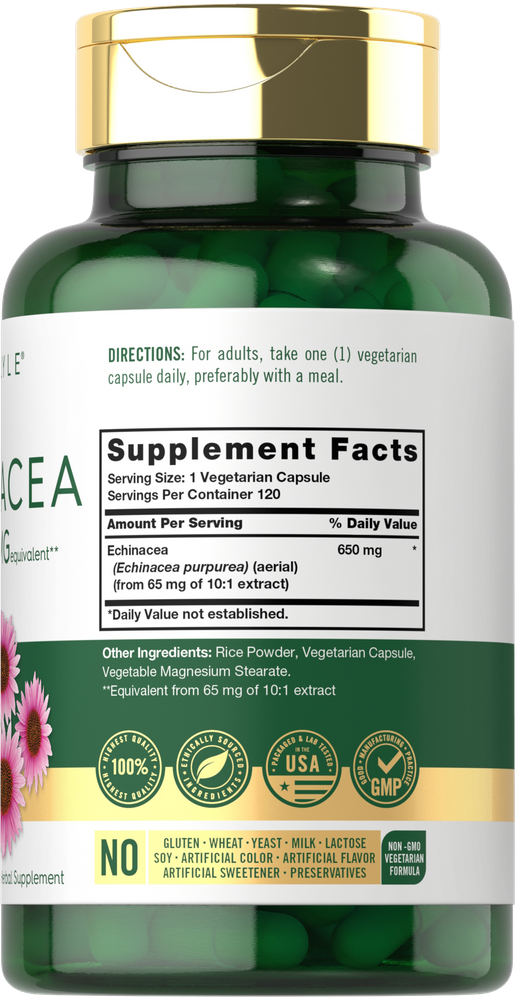 Echinacea 650mg | 120 Capsules