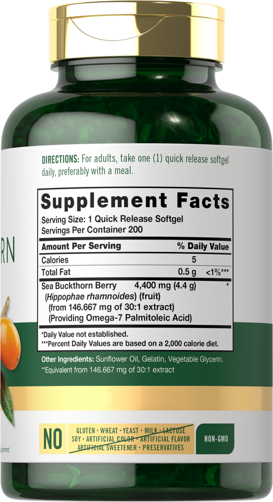 Sea Buckthorn Oil 4400mg | 200 Softgels