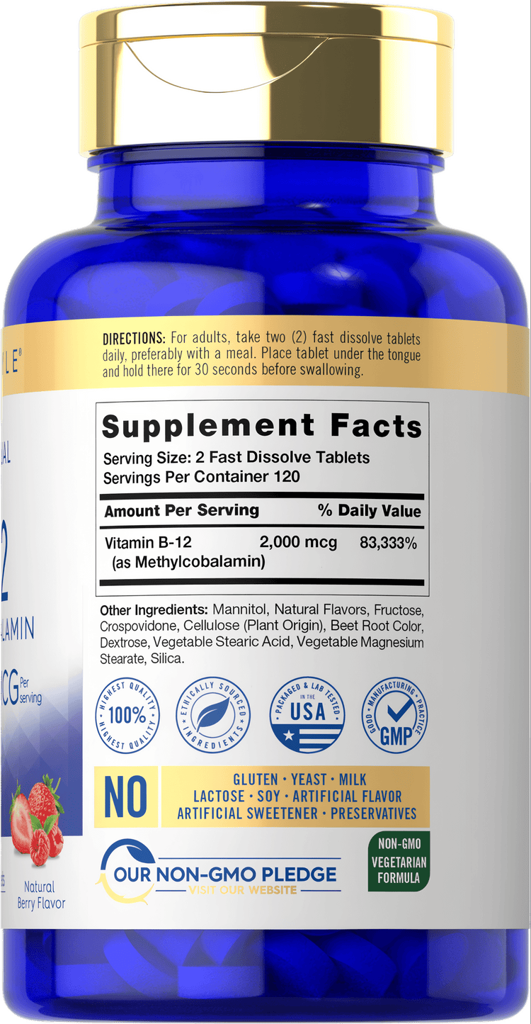 Vitamine B-12 2000 mcg par portion | 240 Comprimés