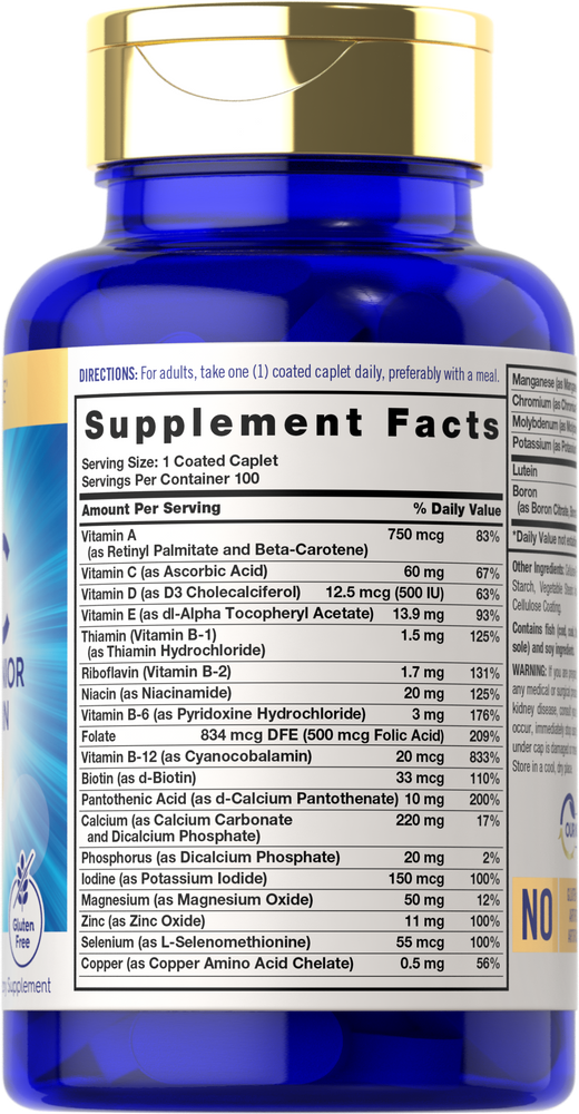 Multivitamines pour Seniors | 100 Comprimés