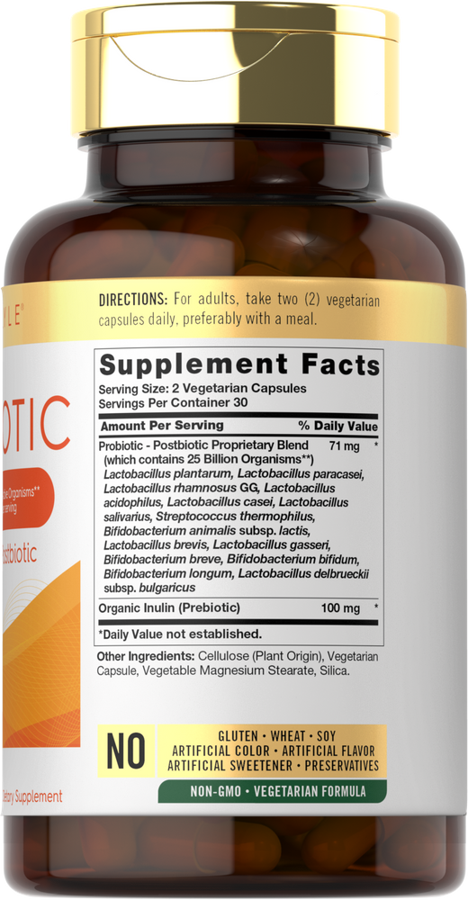 Prebiotic & Probiotic 25 Billion CFU per serving | 60 Capsules
