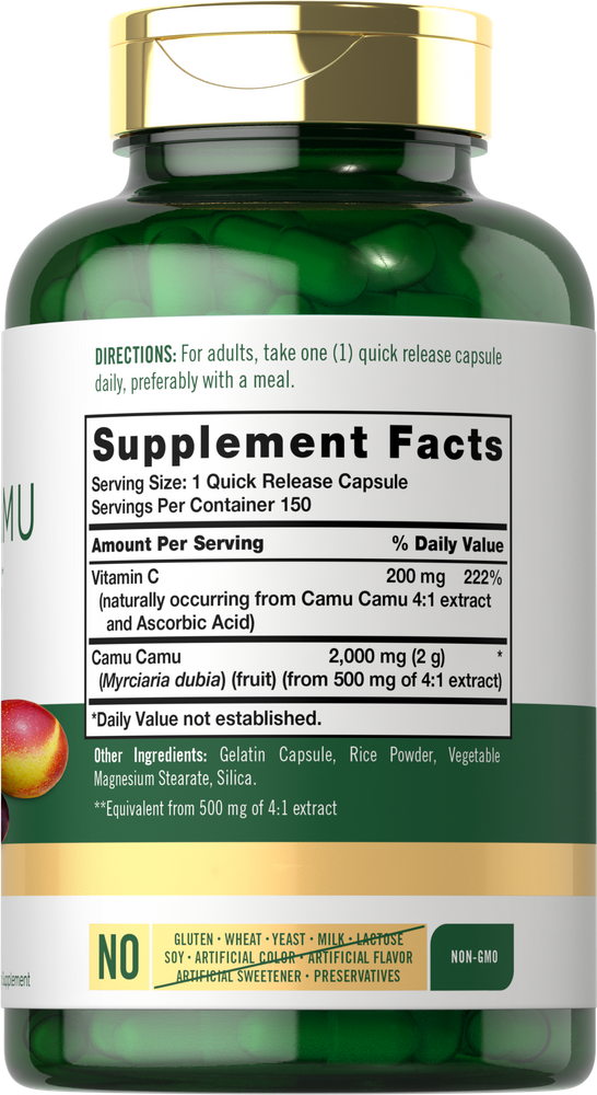 Camu Camu 2000mg con Vitamina C | 150 Capsule