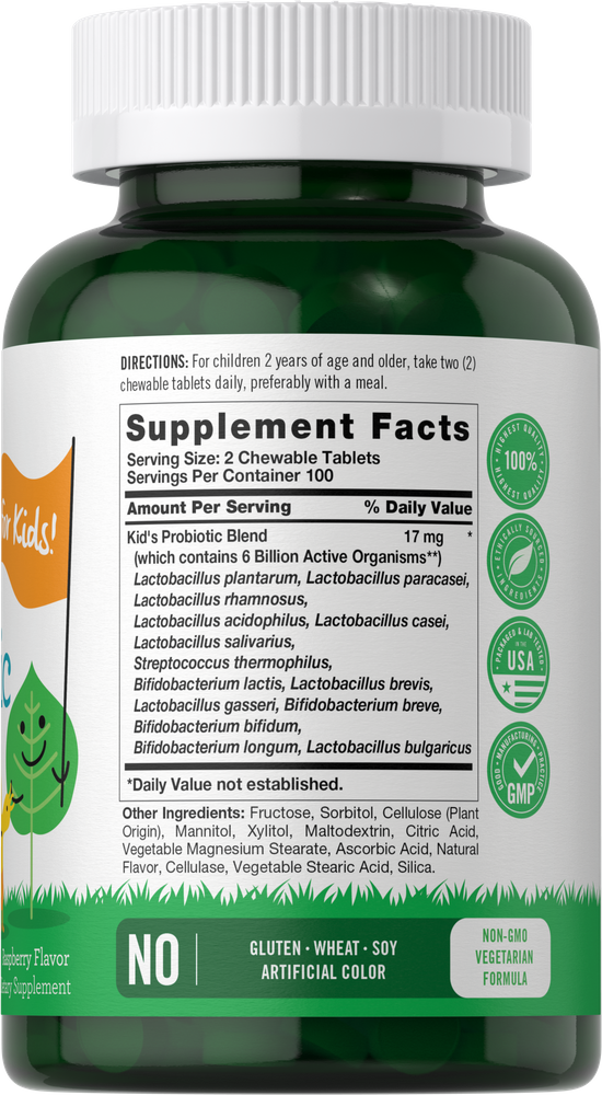 Probiotique pour Enfants 6 Milliards d'UFC par portion | 200 Comprimés