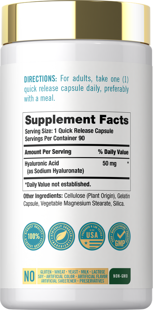 Hyaluronic Acid Supplement 50 mg | 90 Capsules