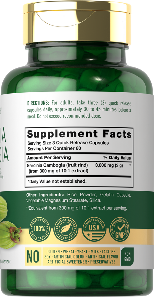 Garcinia Cambogia 3000mg por porción | 180 Cápsulas