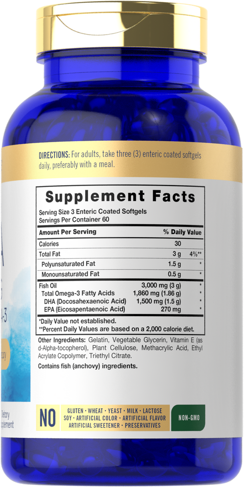 DHA 1500mg por porção | 180 Cápsulas Gelatinosas